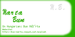 marta bun business card